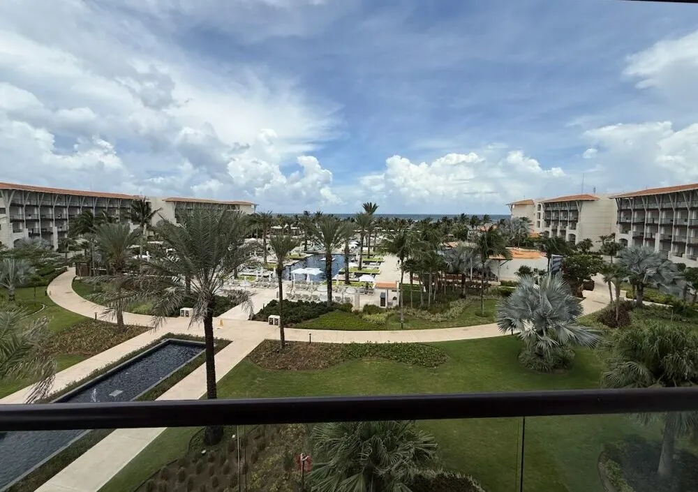 View from the fourth floor balcony of the Alcoba room at UNICO Riviera Maya