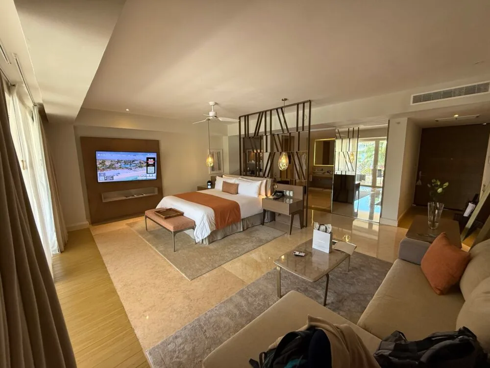 Huge Grand Class oceanfront room at the Grand Velas Riviera Maya