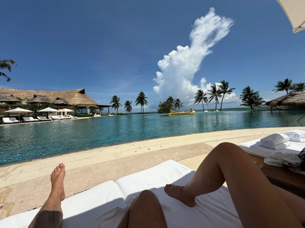 You can see the ocean from pretty much every lounger