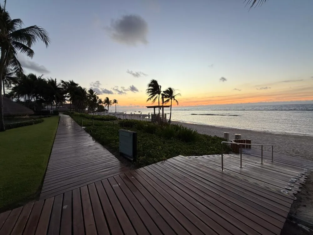 Walkway to the beach and Ambassador pool