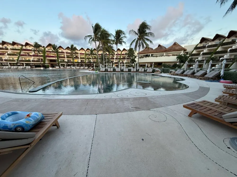 The kid's pool is zero-entry and tucked away to separate families and adults
