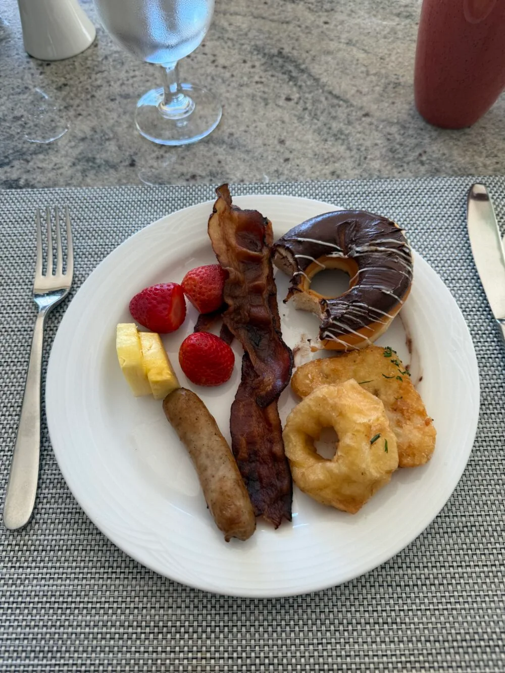 Breakfast is a nice mix of American Mexican food